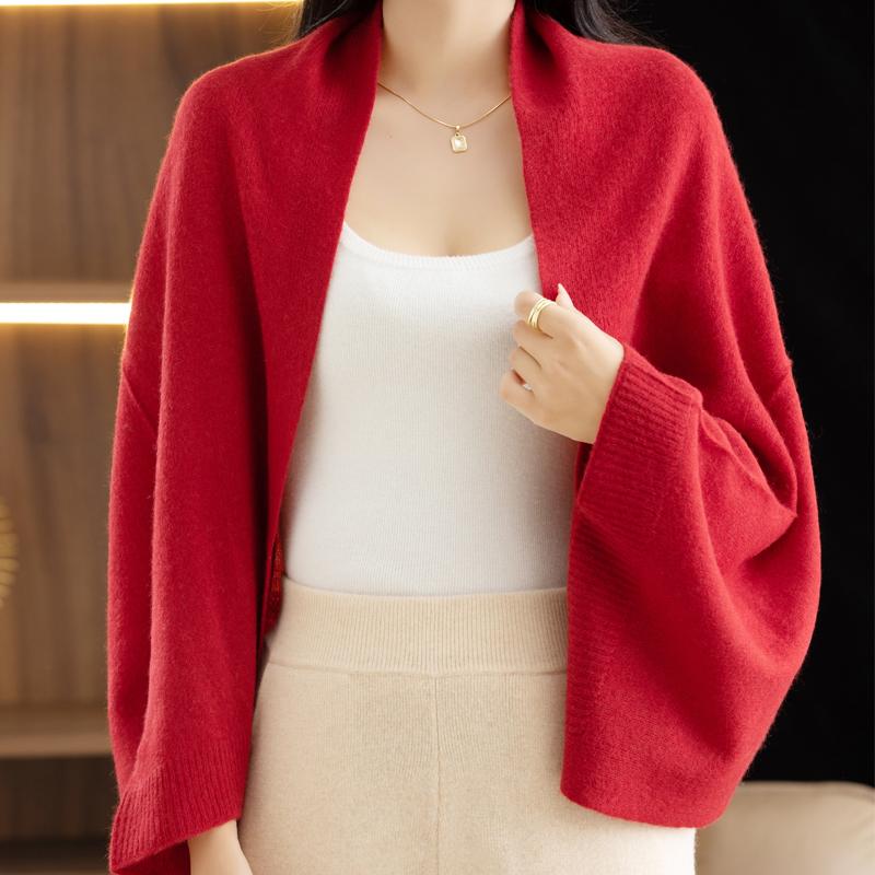 Women's Cashmere Shawl Scarf 100% Merino Wool Pure Color Sleeved Shawl Autumn Winter Outdoor Warm Shawl Scarf