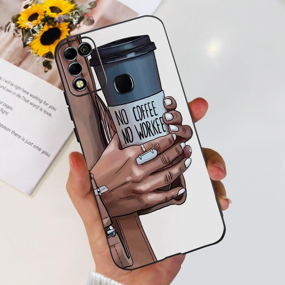 For Infinix Hot 11 Play 6.82" Soft Silicone Phone Cases For Infinix Hot 11 Play 11play 10Play Cover Luxury Flowers Funda Capa