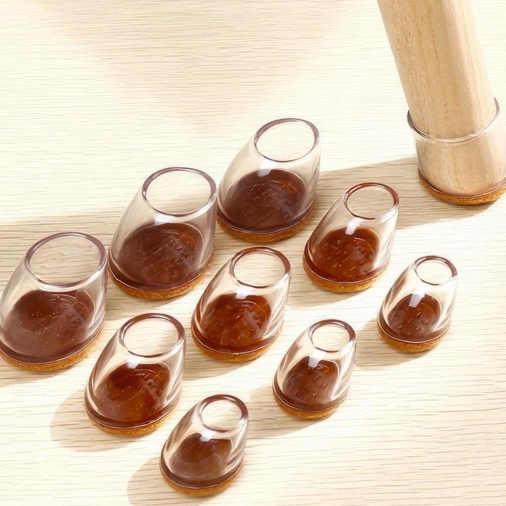 8pcs Diagonal Chair Leg Protectors Foot Covers Flexible Protect Wooden Floors Silicone Furniture Foot Pads Multifunctional