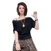 Summer New Slanted Shoulder Shirt Shirt Women's Design Sense Thin Versatile Off-shoulder Top