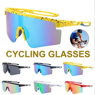 Modieuze Kleurrijke Zonnebril Mannen Buiten Sport Fietsen Zonnebril Groot Frame UV Zonnebril Xsy2399