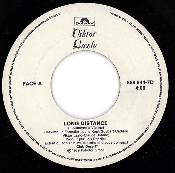 

7inch Record VIKTOR LAZLO Long Distance Lautomne A Vienne 8898447DPROMO POLYDOR 1989 Canada Dance Electronica Used