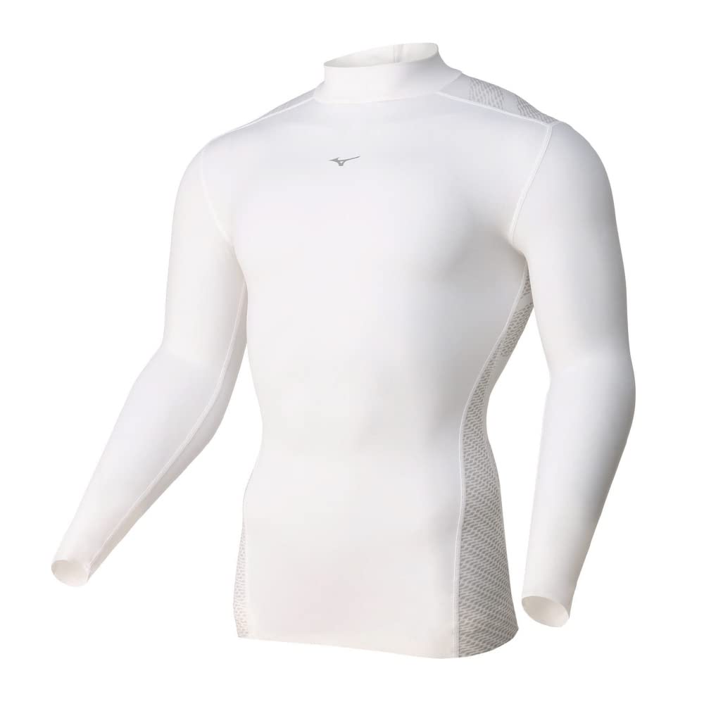 Mizuno BGTOPSII Bio Gear Compression Golf UV Long High Size M Wear, Protection, Sweat-Wicking, Quick-Drying, Sleeve, Neck, Men's, White, (E2MJA004)