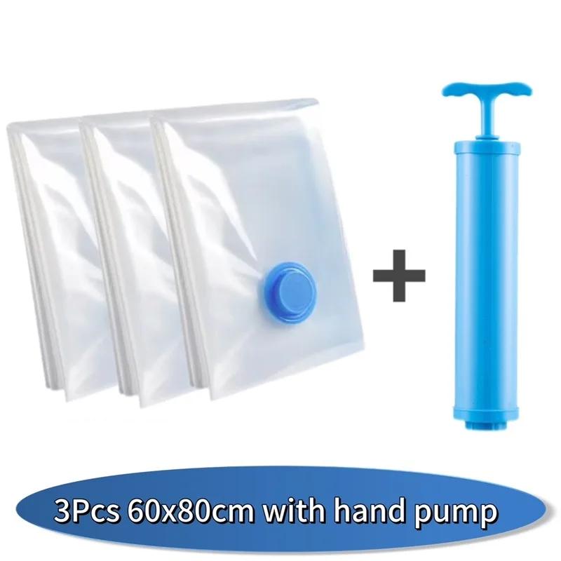 Vacuum Packet Vacuum Sealer Bags for Clothes Travel Compression Bag Pack Organizer Vacuum Clothing Storage Bags with Hand Pump