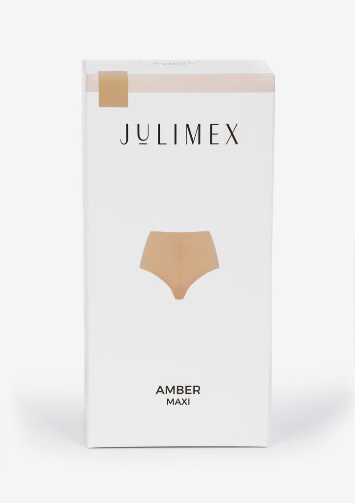 Figi damskie bezszwowe z wysokim stanem Amber Maxi Julimex beżowe