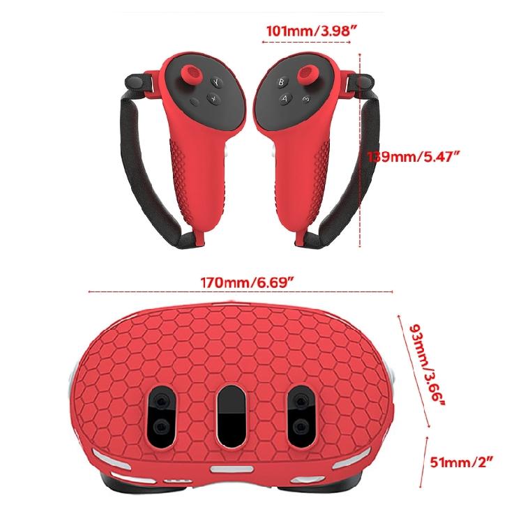 VR Headset Case for VR Silicone Protector Anti-Scratches Controller Grip