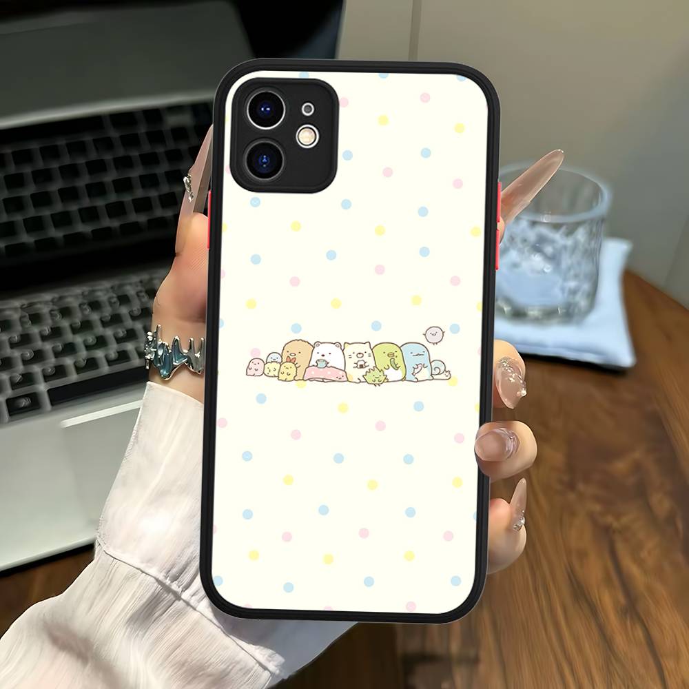 Cartoon S-sumikko Gurashi For IPhone 16 15 14 Plus 13 12 11 Pro Max X XS MAX Translucent Matte Shockproof Cover