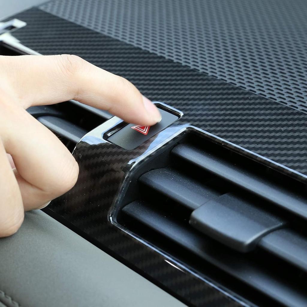 1pcs ABS Car Interior Center Console Air Conditioning Vent Cover Trim for Land Rover Defender 110 2020 (Carbon Fiber Style)