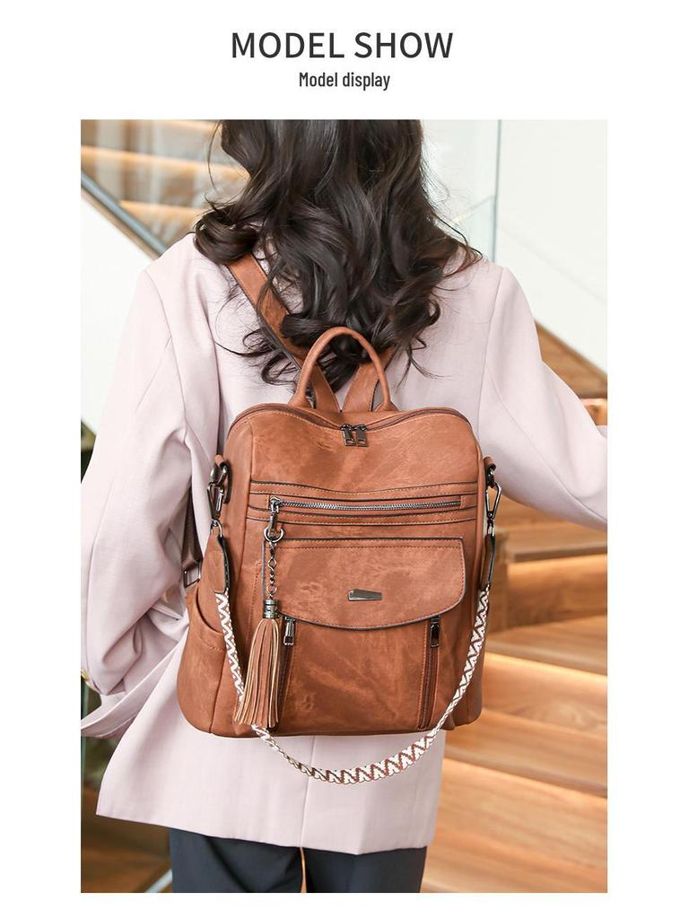 2025 Retro Style Spring Women's PU Backpack: Trendy & Multifunctional Design