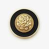 6Pcs High-End Design Round Metal Luxury Brand Sewing Button For Clothing Accessory Handmade Diy Material Decoration Gold Black