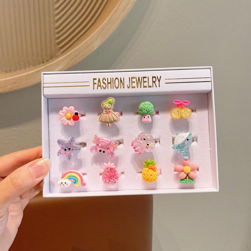 Kids' Cartoon Cute Adjustable Fruit Ring - Girls' Jewelry