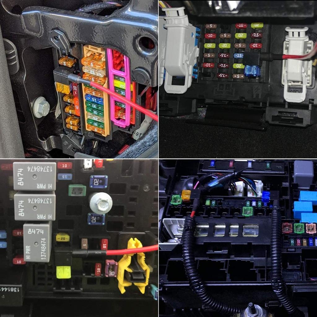 Kiligen -24V Flat Fuse Holder, Add Wiring, Power Removal, Low Profile, Includes 6 Free Fuses for ATM Ready to Use