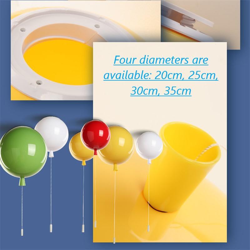 Modern 5 colors balloon acrylic ceiling light fixtures Kids Room home decor bedroom E27 bulb ceiling lamps with switch Luminaire