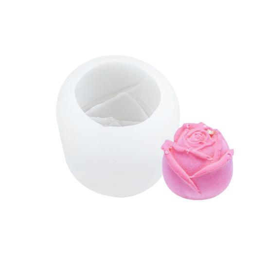 1/3Pcs 3D Rose Silicone Mold Easy Release DIY Ice Cube Chocolates Mousse Candles Soap Making Flower Shape Mold