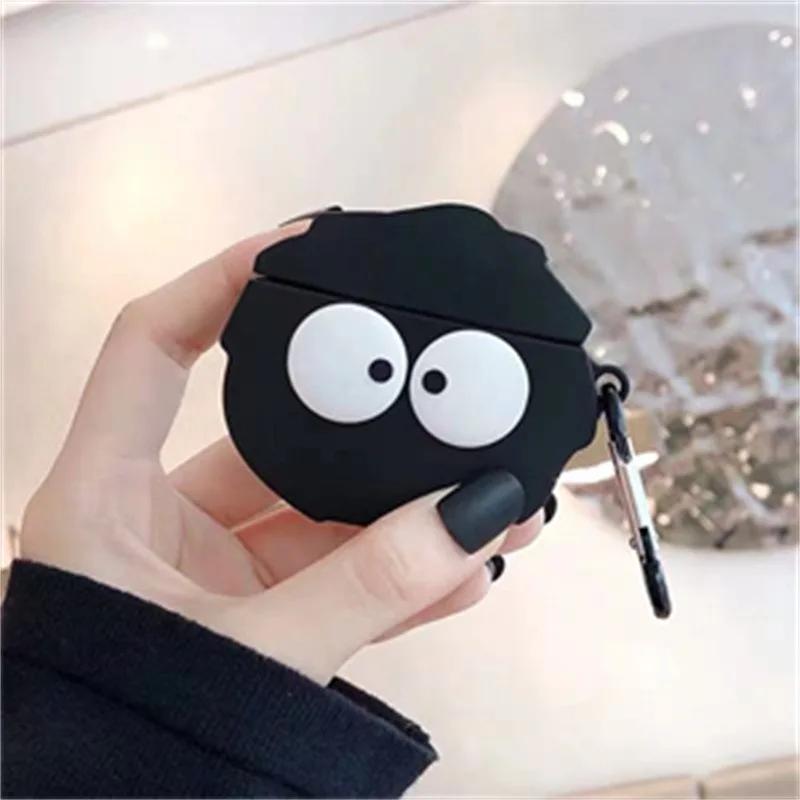 Black Silicone Earphone Case For AirPods 4 3 2 1 Pro2 Cover TPU Headphone Charing Box For AirPods Pro 2 2nd 4th Cases With Hook