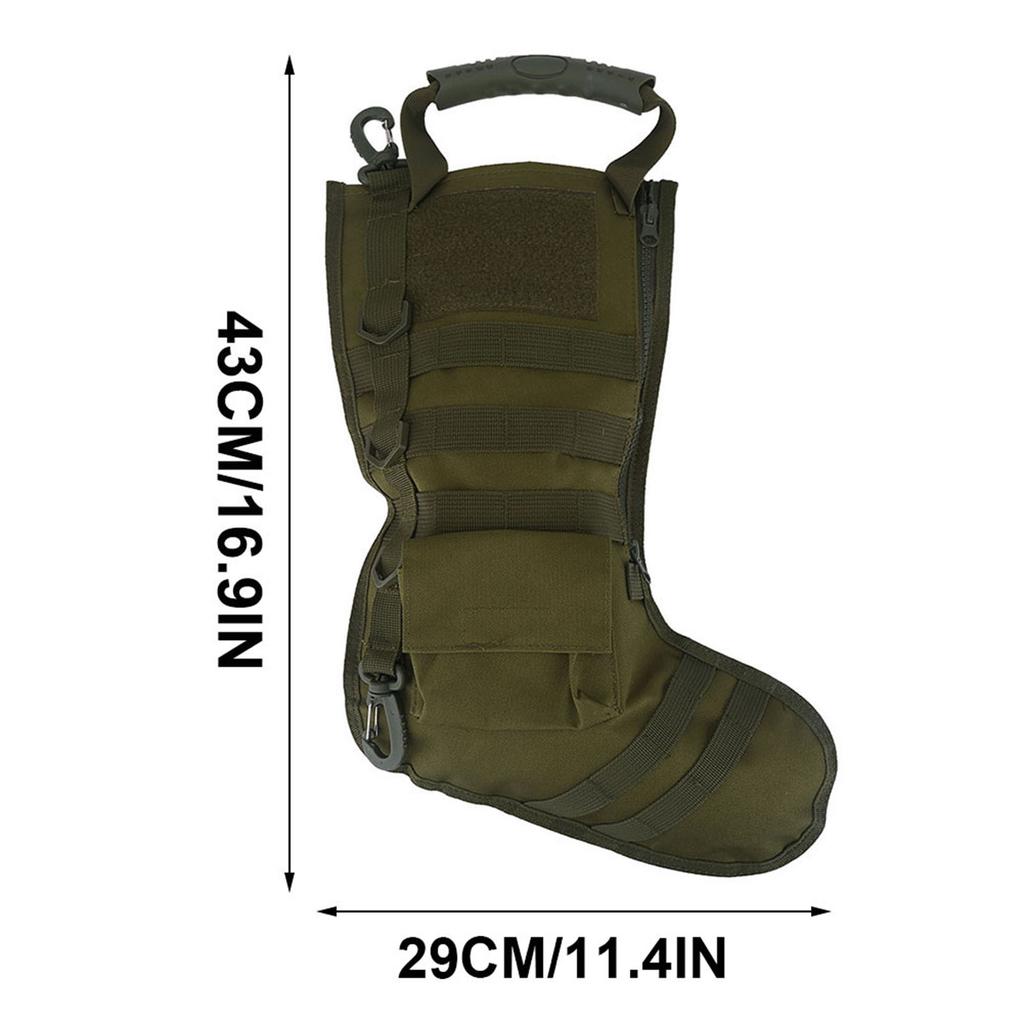 1PC Nylon Tactic Christmas Stocking Storage Bag Outdoor Military Accessory Pouch(Army Green)