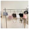 Winter Simple Soft Plush Shoulder Bags for Women Solid Color Ladies Faux Fur Crossbody Bag Versatile Femlae Bucket Handbags