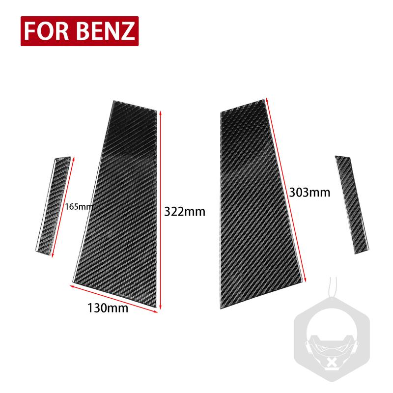 Real Carbon Fiber Car Accessories B-pillar Decorative Cover Soft Sticker For Mercedes CLS C219 2004 2005 2006 2007 2008 2009
