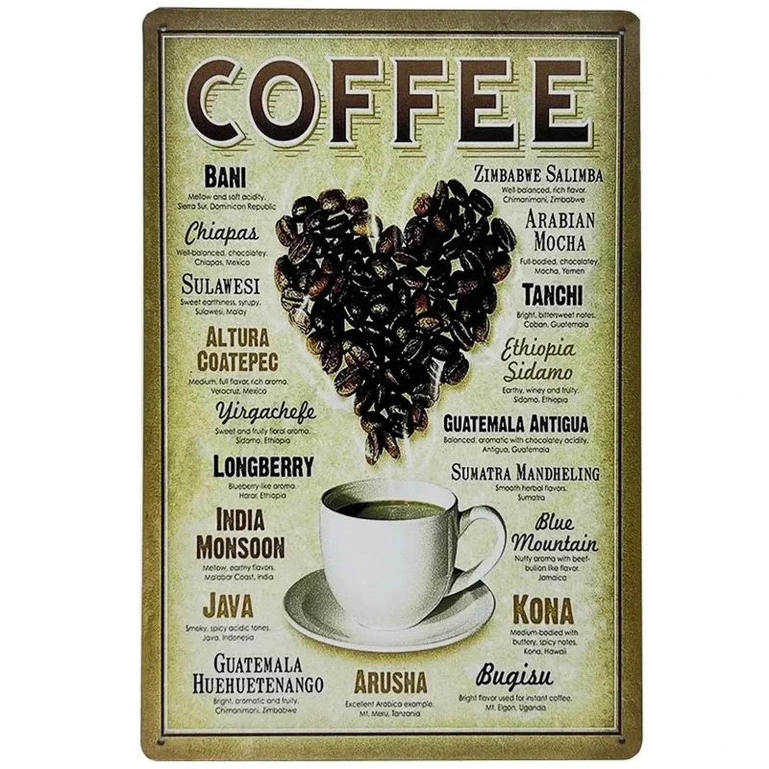 

Coffee Rustic Vintage Iron Plaque - Drink Coffee Wall Sign - Man Cave/Garden/Cafe/Bar Decor 20x30cm（7.8x11.8inch）