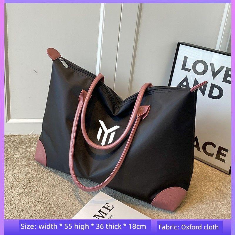 

Nyck Joint Name Trendy Brand Shoulder Bag Lightweight Business Trip Short Distance Storage Sports Training Fitness Satchel Travel Business Bag 1124-Large Black Powder Upgrade