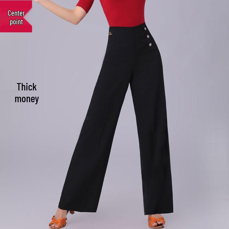 Women's High Waist Wide Leg Latin and Ballroom Dance Pants
