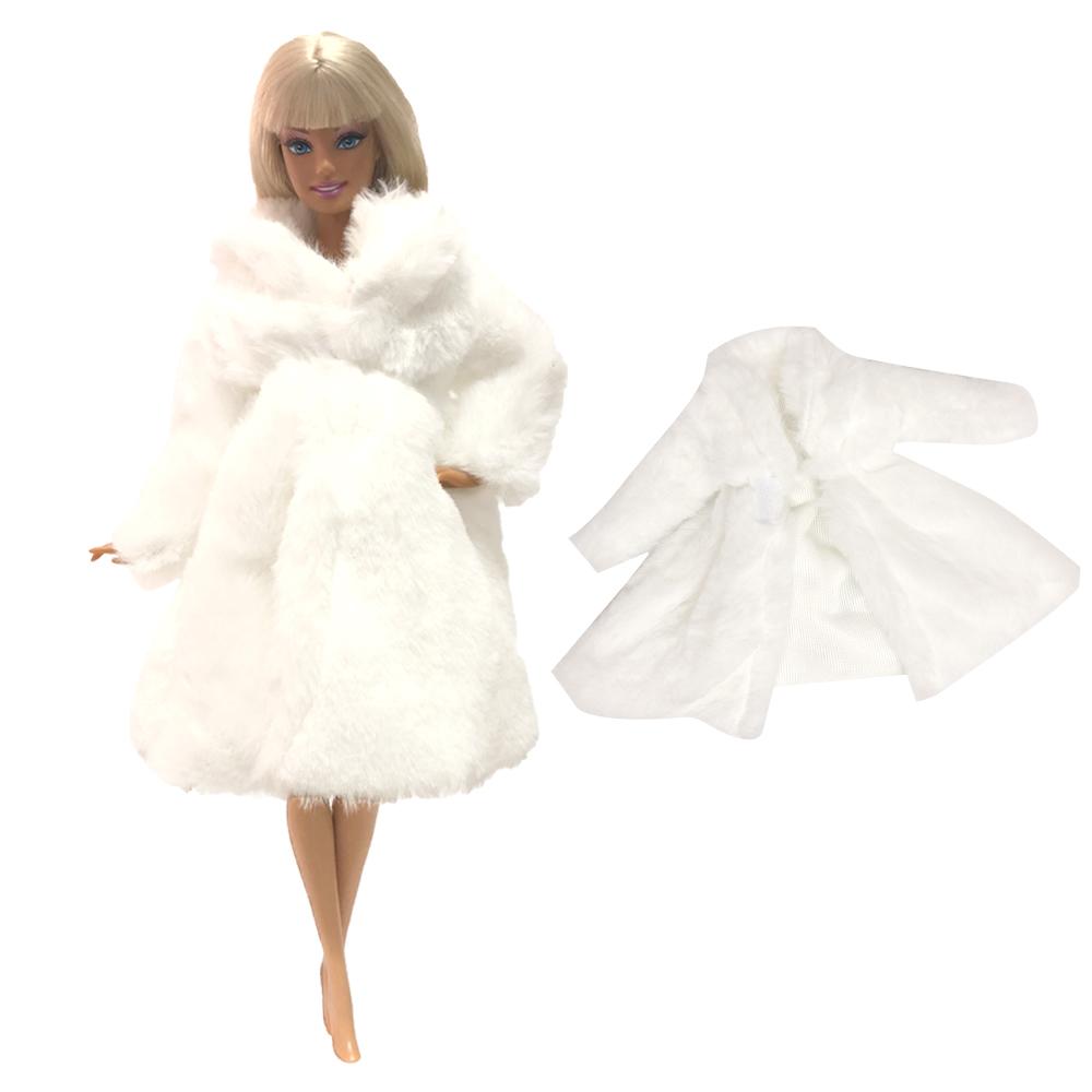 NK Multicolor 1 Pcs Long Sleeve Soft Fur Coat Tops Dress Winter Warm Wear Doll Clothes For 1/6 Doll Accessories Gift Toy JJ