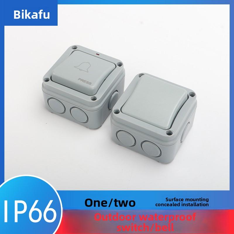 Avoir IP66 Wall Light Switches 1 2 Gang 2Way Outdoor Waterproof Dustproof Doorbell Push Button Switch 110V~220V Plastic Material
