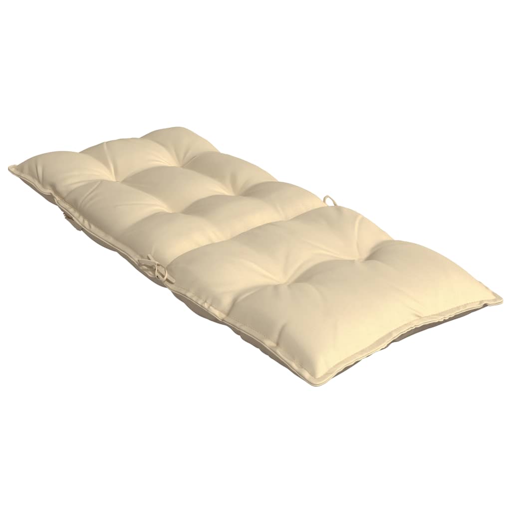 High Back Cushions 2 pcs Beige Oxford Fabric