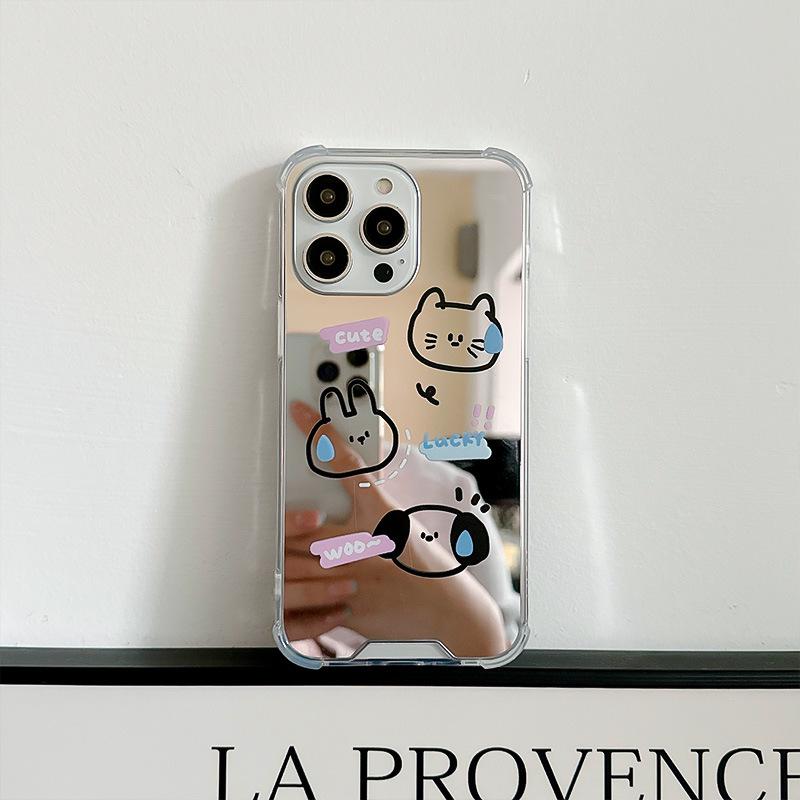 Zhitai Huawei P30/P40 & Nova 10 Mirror Phone Case | iPhone 11/12/13/14 Cartoon Design