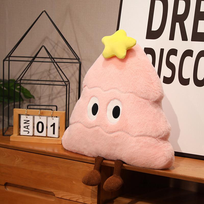 Cartoon High Quality with Expression Christmas Tree Plush Doll Pillow Holiday Decor for Boys and Girls Christmas Gifts