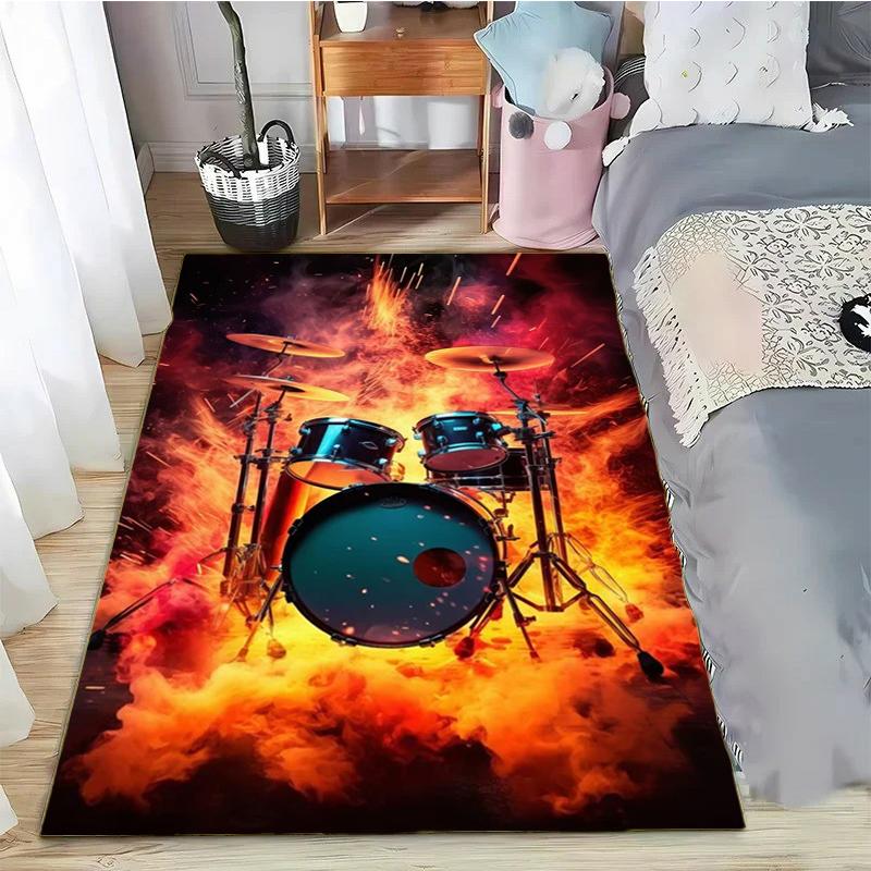 Abstract Art Musical Instruments Rug Print Floor Mat Carpet for Living Room Bedroom Large Soft Carpet Home Children's Room Mat