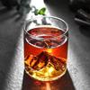 Whiskey glass, rocks glass, sake glass, clear glass tumbler with Kanzan mountain design, wooden box included (approx. 325ml capacity)