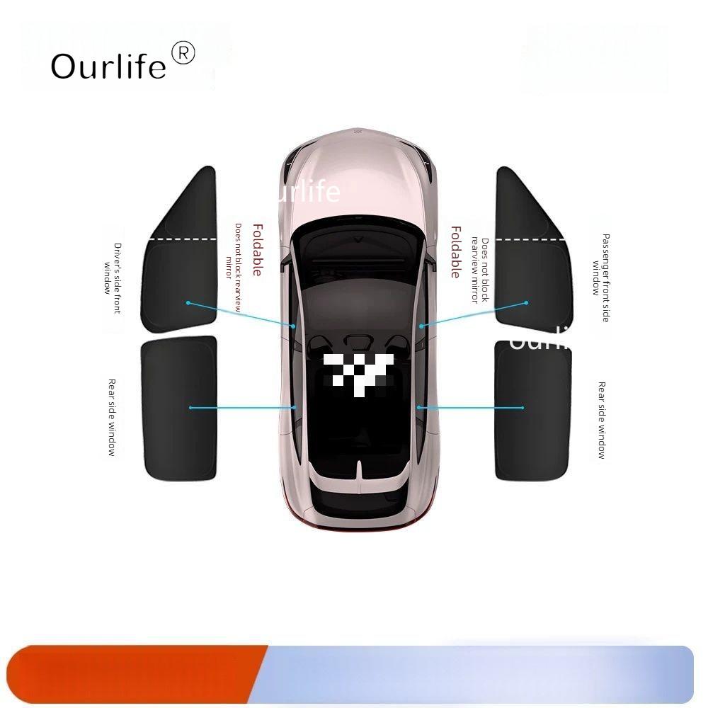 For IM Motors LS6 MG IM6 2026 2025Car Black Sunshade Side Window Privacy Curtains Front Rear Sunscreen Heat Insulation Sunshield