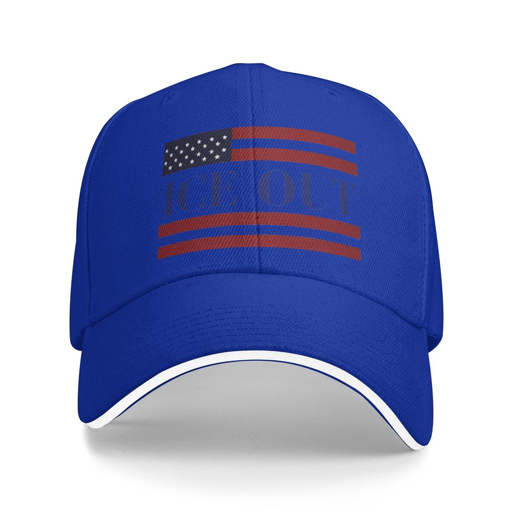 Ice Out US Flag Print Baseball Cap Fashion Hip Hop Hats Summer Women Men Kpop Rock Baseball Caps