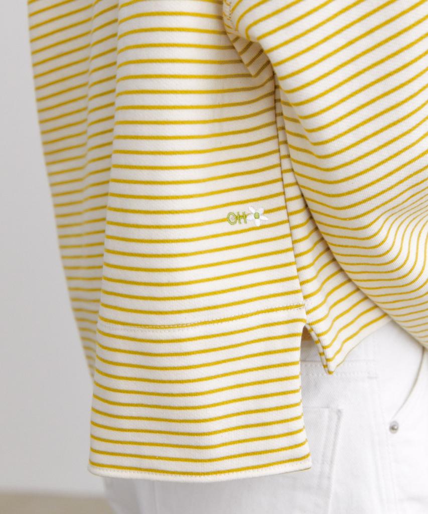Okuka Striped Crop Top, Olive