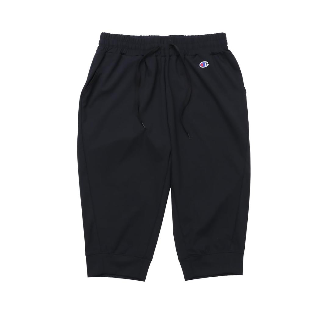 Champion Cropped Tech UV Logo Pants, Weave® (CW-BS204), Women's, Black, Quick-Drying, Stretch, Protection, One-Point
