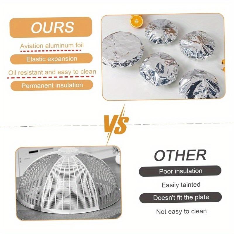 50 PCS Reusable Foil Food Shelter - Heat-resistant and Insulated Film for Kitchen Storage, Preservation