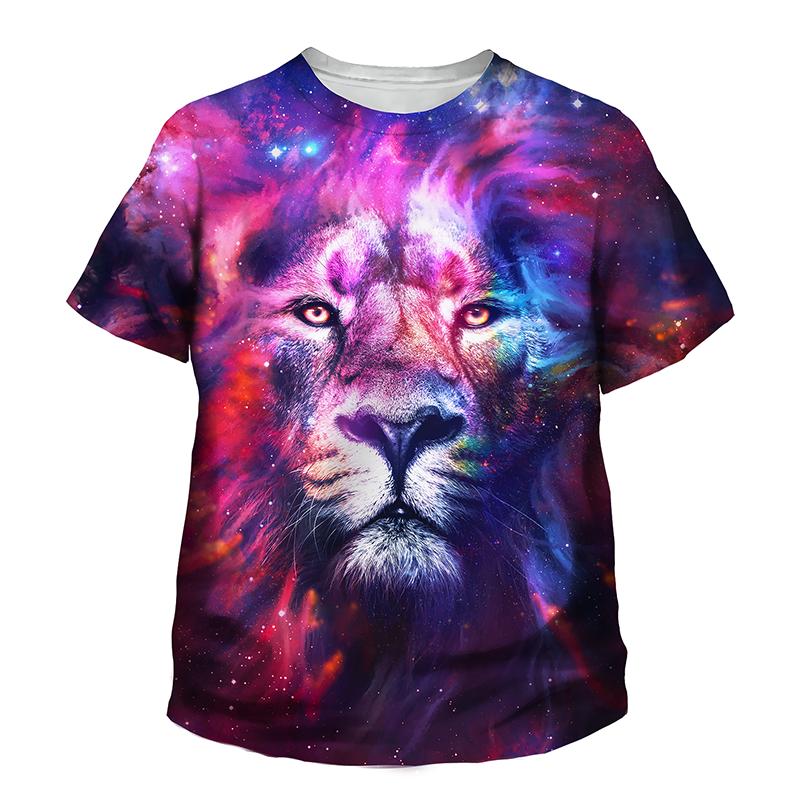 Kids Tiger T-shirt Funny Cool 3D Printed T-shirts Boys Girls Summer Casual Round Neck Top Tees