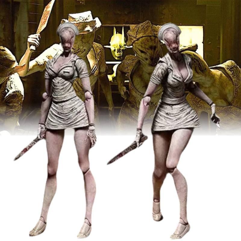 Silent Hill 2 Figma Üçgen Kafa Aksiyon Figürü Kırmızı Piramit Yüzlü Hemşire Koleksiyon Modeli