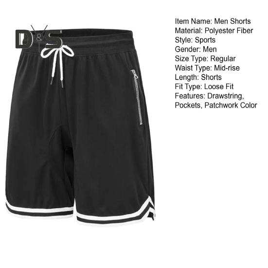 Pantaloni scurți sport pentru bărbați, talie elastică, cu șnur reglabil, uscare rapidă, pantaloni scurți de sală cu buzunare, croială lejeră, pantaloni scurți de alergare