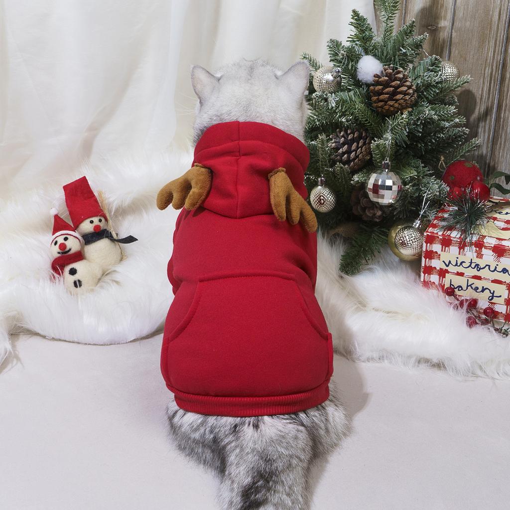 Christmas Pet Clothes Dog Cat Universal Antler Sweater Creative Clothing Cat Elk Cos Suit Dog Hoodies Pet Products