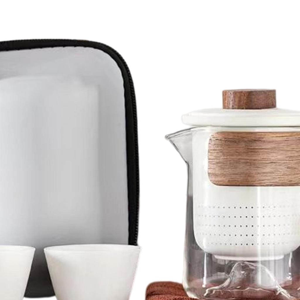 Ceramic Tea Set with Infuser And 3 Cups - Sleek Functional