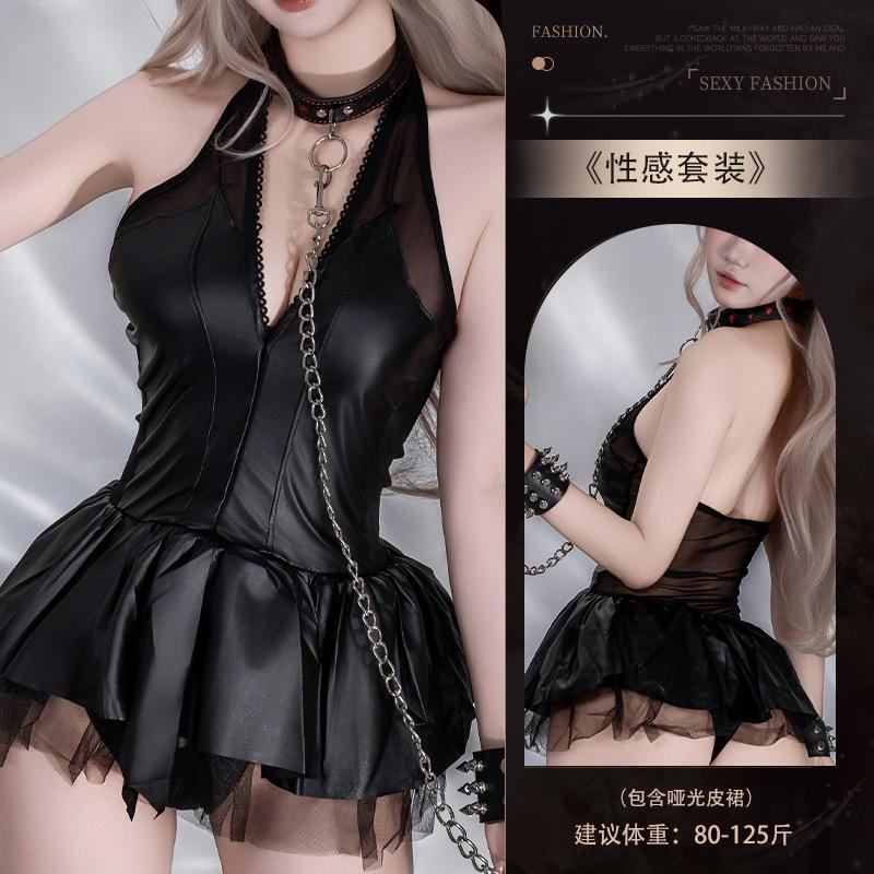 Sex Underwear Women's Sexy Neck Skirt Little Devil Two-dimensional Pure Desire Spice Girl Uniform