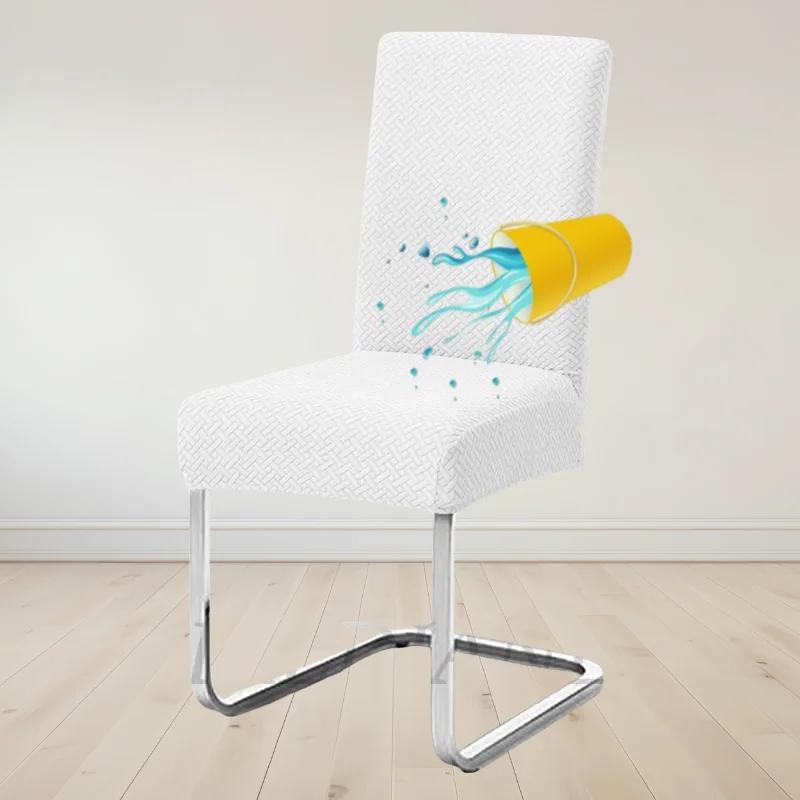Water-resistant Backrest Chair Cover T-shaped Pattern Chair Seat Case Elastic Dining Chair Protector Office Restaurant Universal