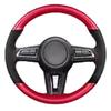 Sports Popular 4-Spoke 38cm Anti-Slip Suede Universal Car Steering Wheel Cover Hand Sewn Needle Thread Protector Fiber Leather