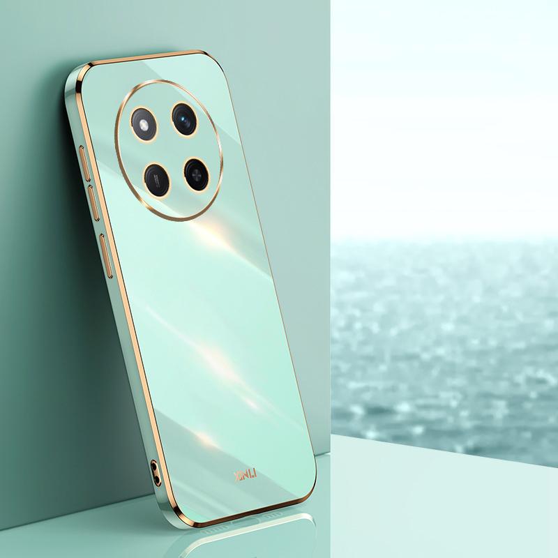 

KEYSION Luxury Plating Case for HONOR X9c 5G X9c Smart TPU Silicone Square Shockproof Phone Cover for Huawei Honor Magic 7 Lite 5G for Magic 7 Lite світло-зелений колір