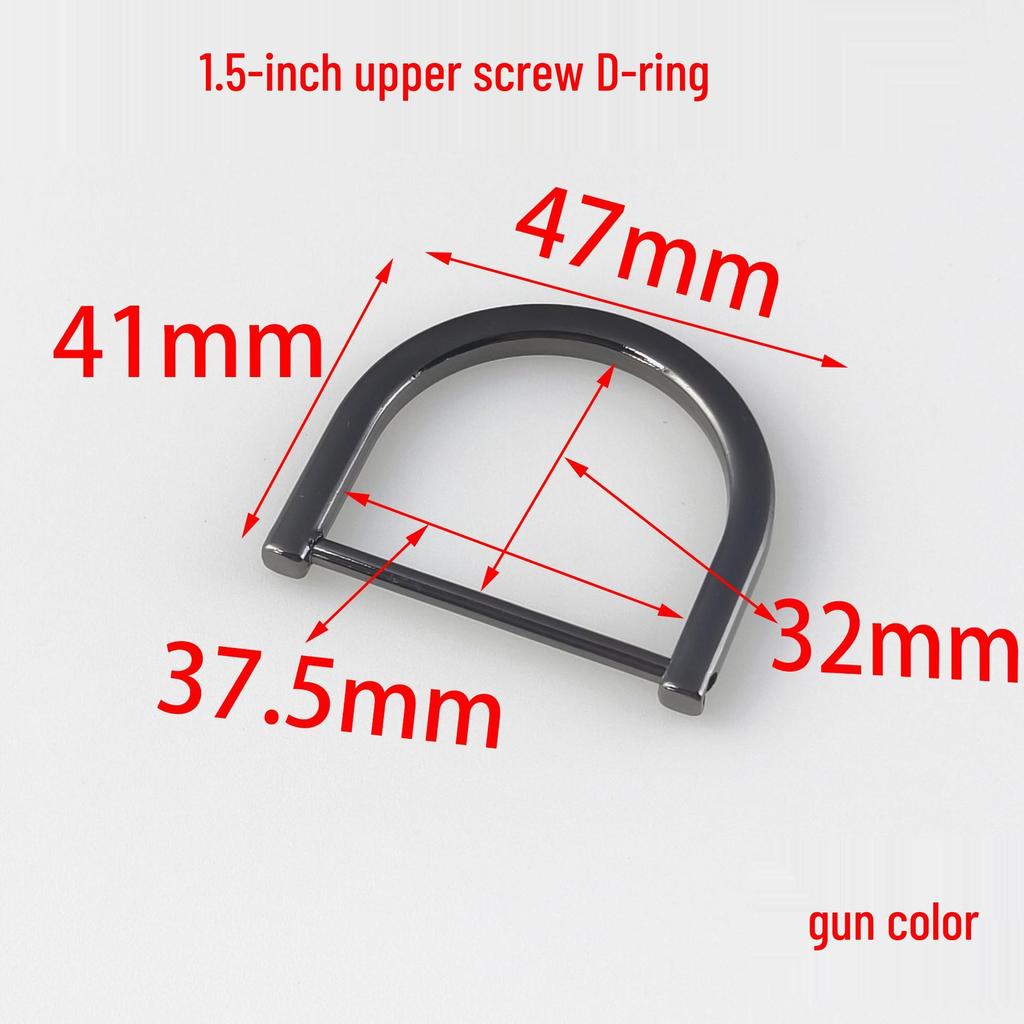 Detachable Metal Chain Shoulder Strap Buckle with D-ring and Horseshoe Loop for Bags