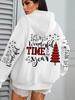 Women's Creative Christmas Tree Print Hoodie - Casual Loose Autumn Pullover