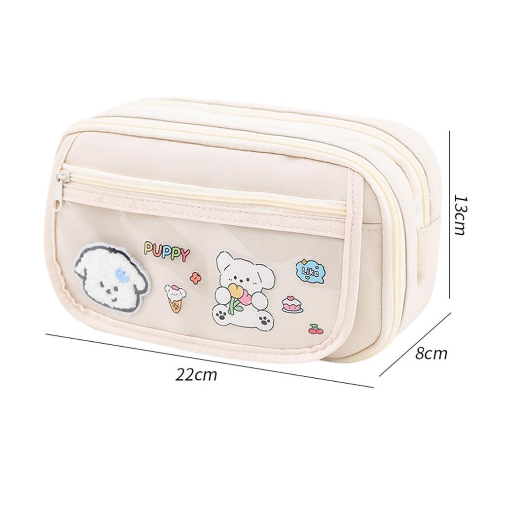 Large Capacity Pencil Multifunctional Storage Bag for Makeup and Small Pen Pouch with Sticky Case for Elementary School Middle School High School