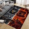 Penguins Vs Flyers Football Pattern Soft Area Rug Non Slip Indoor Floor Carpet Sports Decor Mat for Bedroom